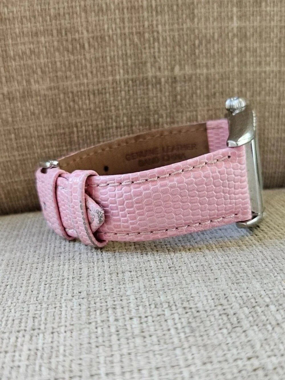 Vintage Pulsar Wristwatch Pink Leather Strap Japan Movt Date Calendar Watch